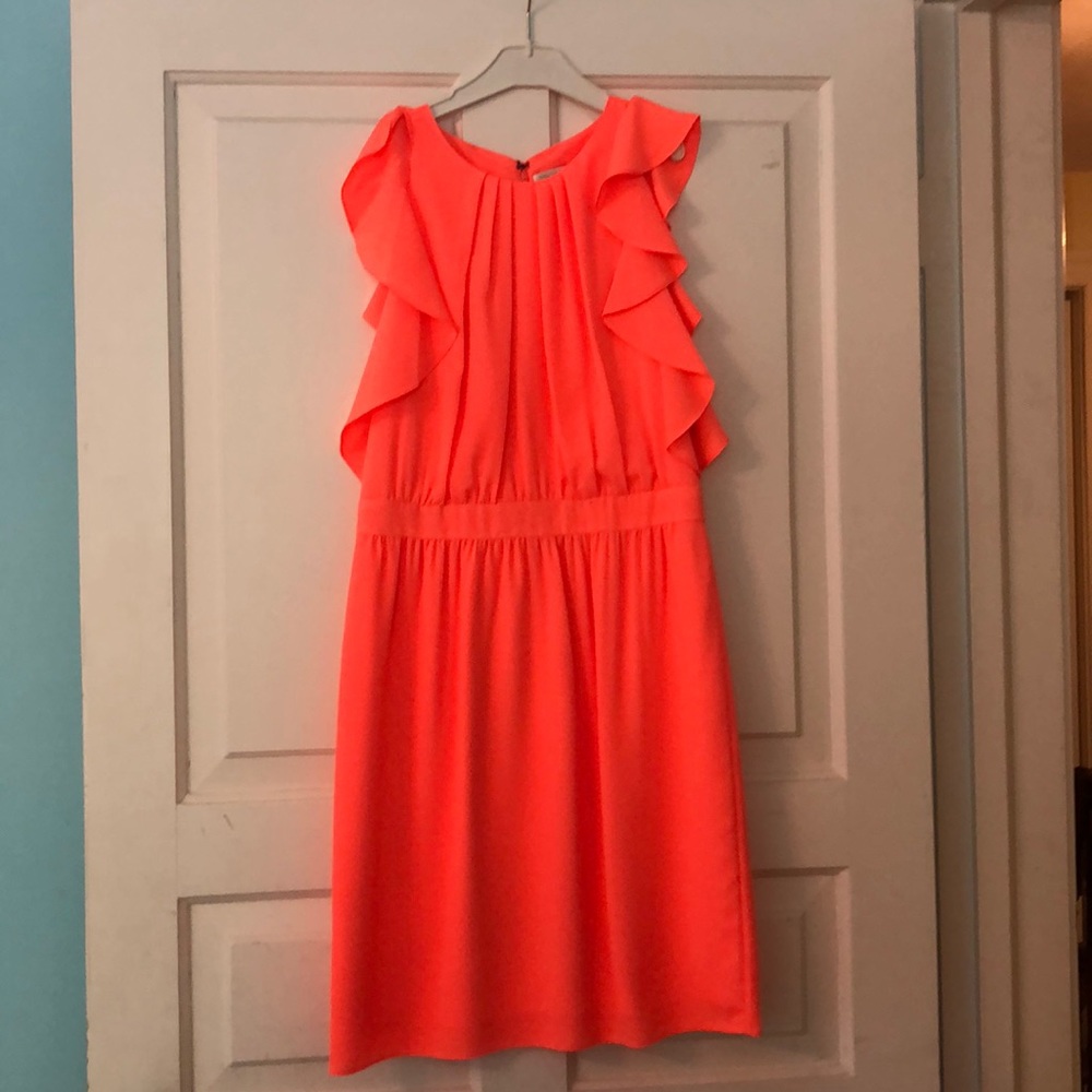 Neon orange cocktail gown